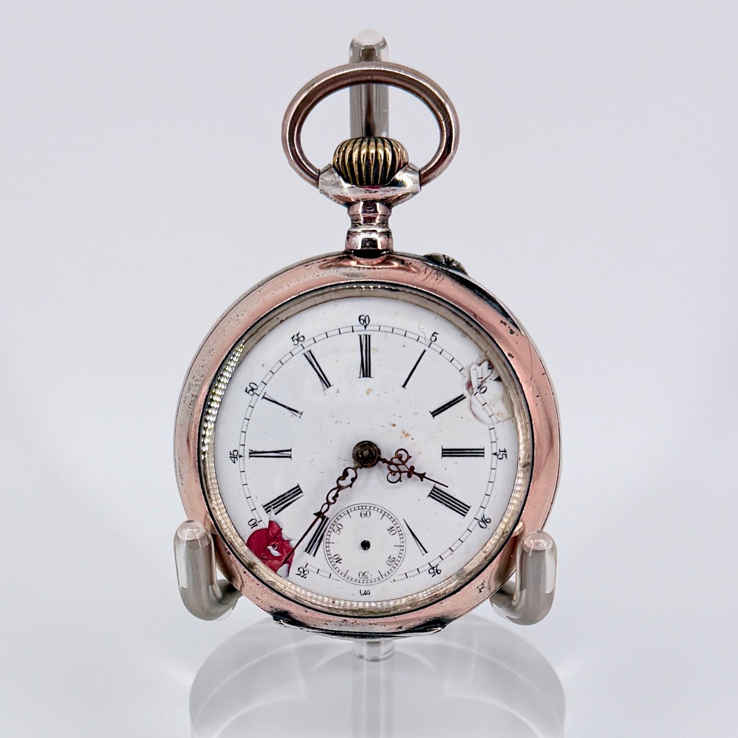 Antique Swiss / German Silver Pocket Watch -  8 Jewels - Working