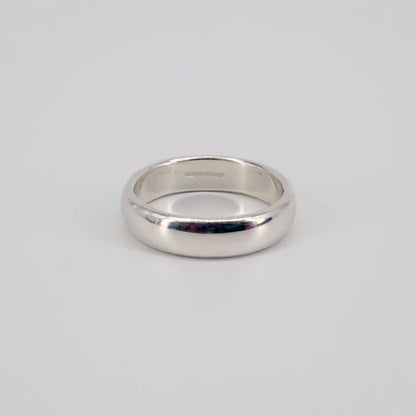 Sterling Silver Traditional D-Profile Wedding Ring, UK Hallmarks, Size R - image 3