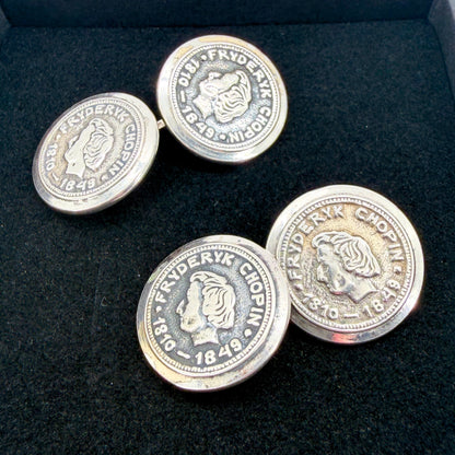 Vintage Polish Silver Fryderyk Chopin Cufflinks - Kraków
