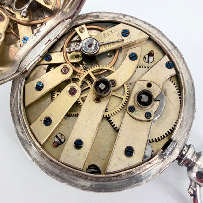 Antique Silver Pocket Watch - London 1883 Arthur Baume - Working