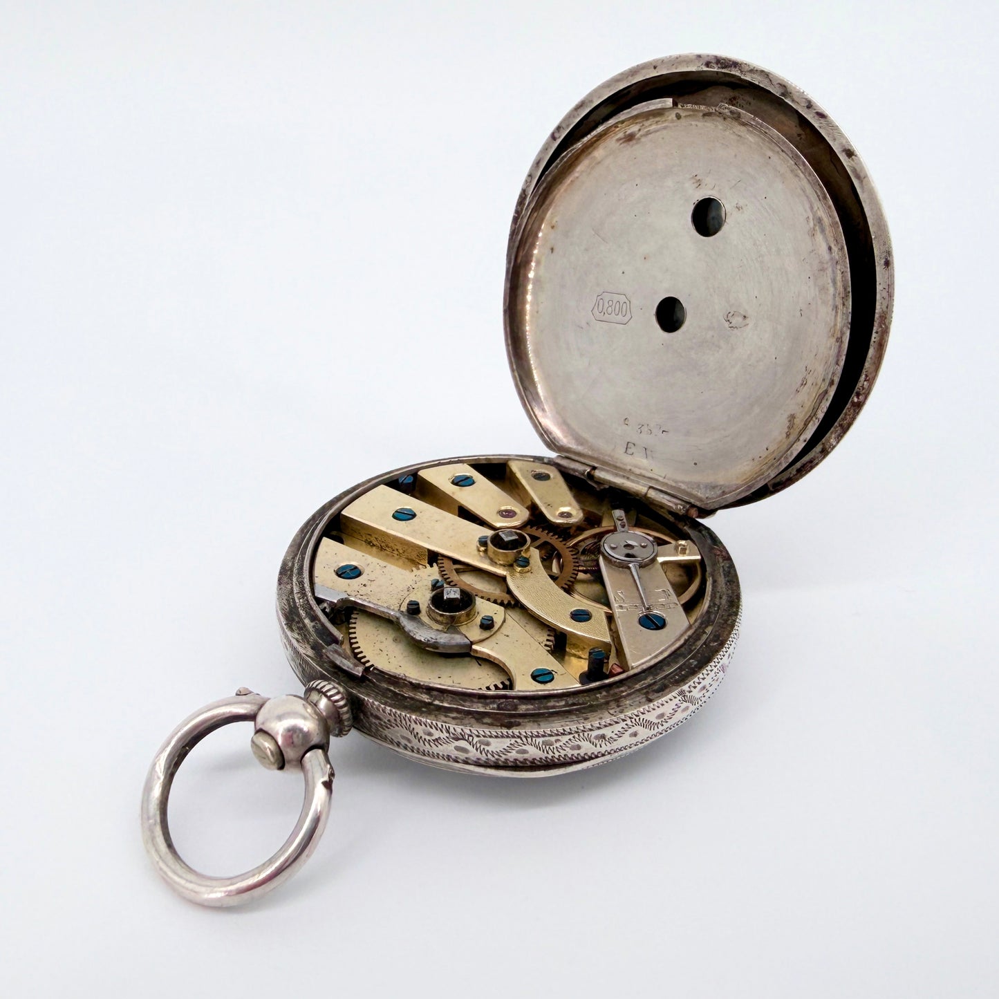 Antique Swiss Silver Cased Pocket Watch - Working