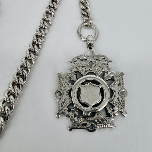 Antique Sterling Silver Albert Pocket Watch Chain & Fob – Birmingham 1919/20