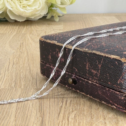 Brand New 925 Sterling Silver Singapore Chain Necklace – 18" (45cm)