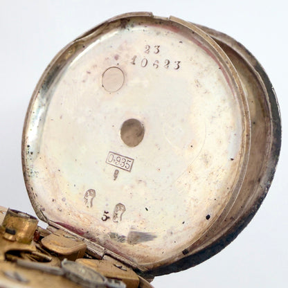 Antique Swiss Silver Cased Pocket Watch - Working