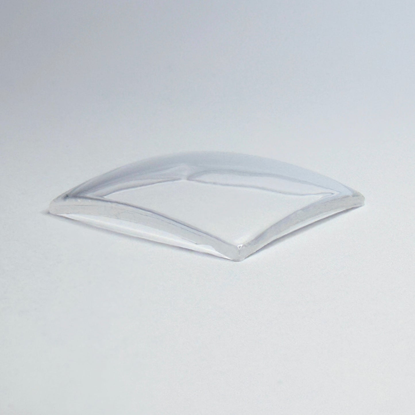 Rectangle - Bottom Edge Curved (Both Sides) - G-S Flexo Acrylic Watch Crystals - Vintage New Old Stock