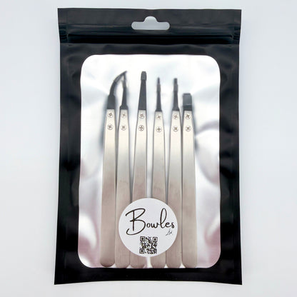 Set of 6 Precision Tweezers – Stainless Steel & Anti-Static Tips - Watchmaking, Electronics, Jewellery