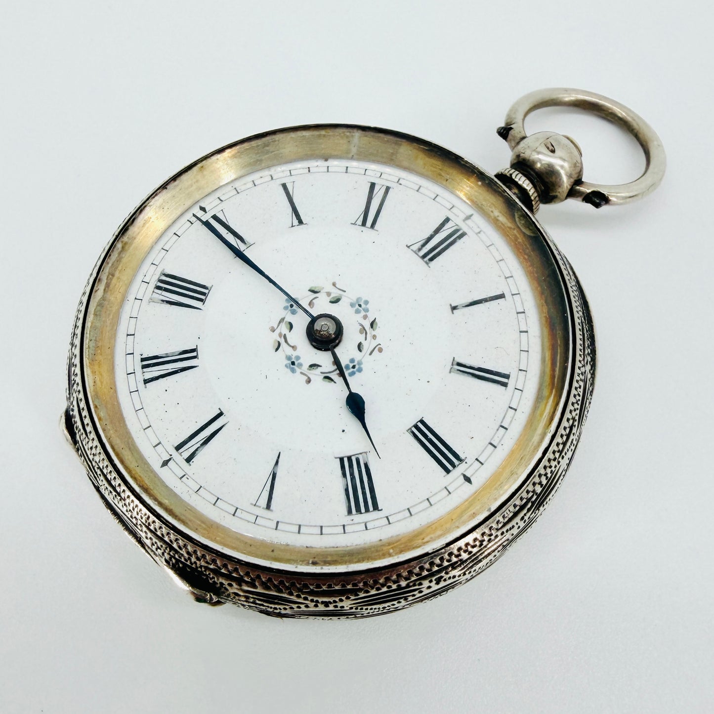 Antique Swiss 935 Silver Pocket Watch - Key Wound - Working