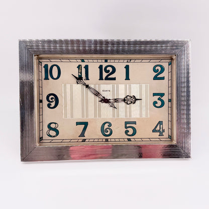 Antique Britannia Silver Mounted Art Deco 8 Day Desk Clock – London 1929