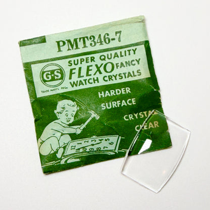 Tonneau / Barrel (PMT Series) - Bottom Edge Curved (Both Sides) - G-S Flexo Acrylic Watch Crystals - Vintage New Old Stock