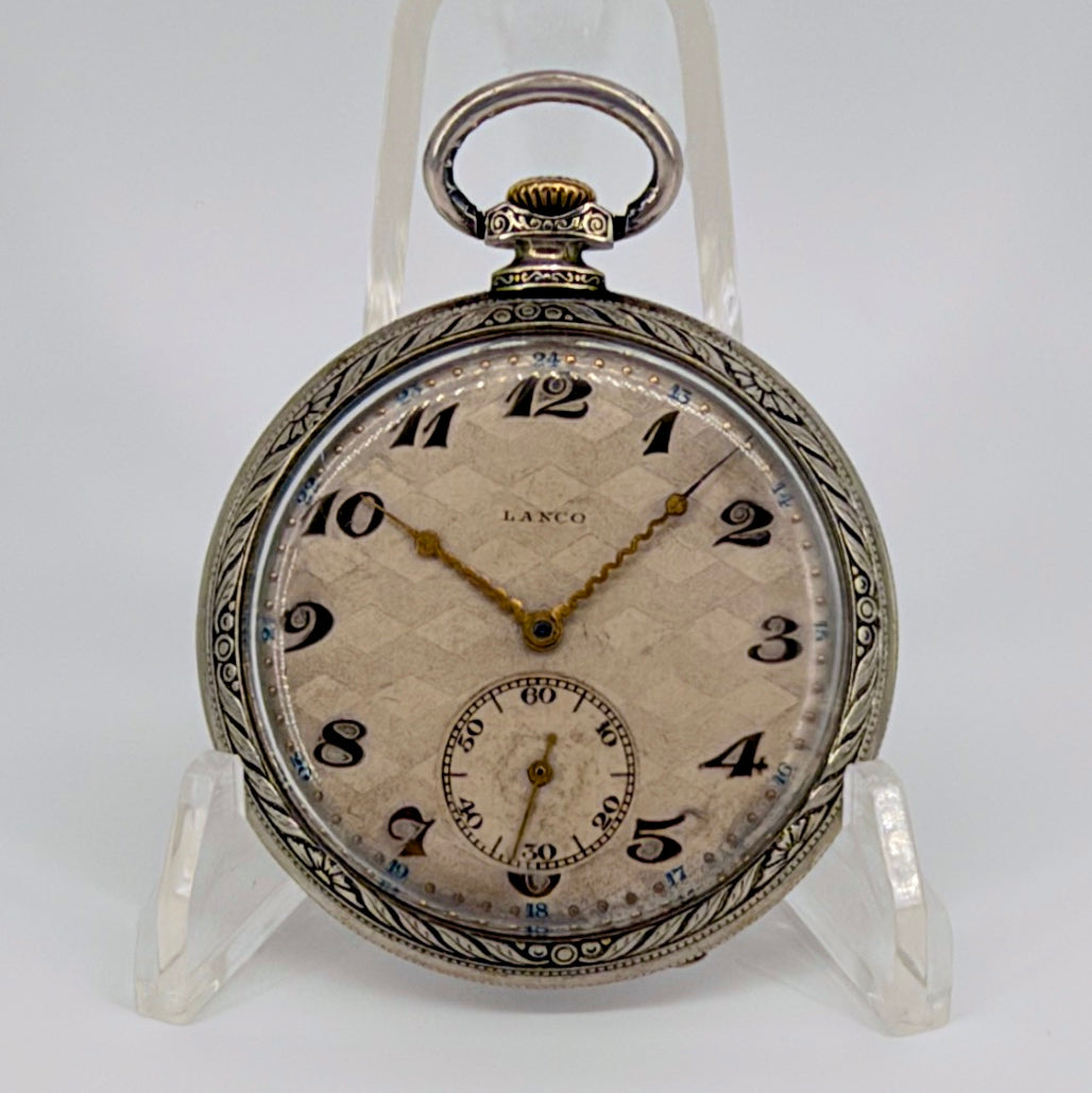 Lanco (Langendorf) Antique Swiss Pocket Watch, 25 Calibre, 49mm, Working
