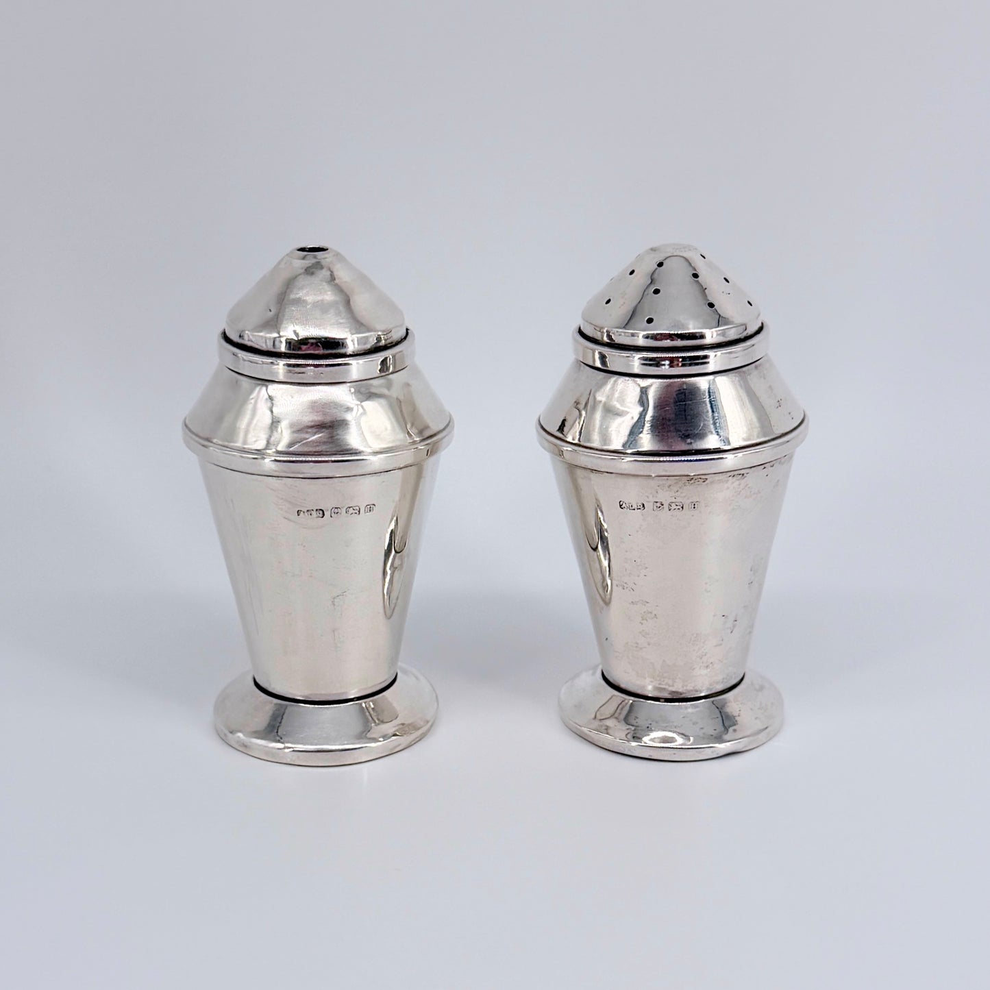 Antique Sterling Silver Salt & Pepper Pots – Birmingham 1932 – A. L. Davenport