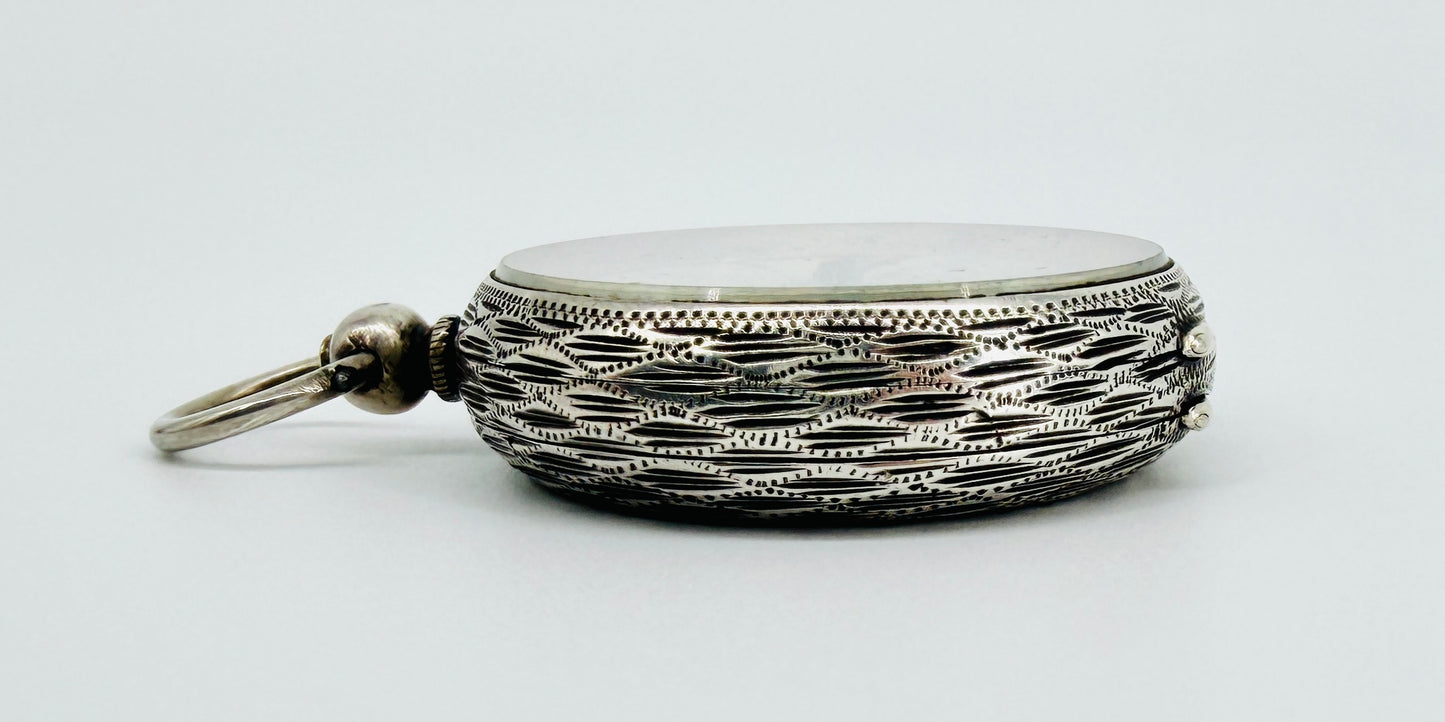Antique Swiss 935 Silver Pocket Watch - Key Wound - Working