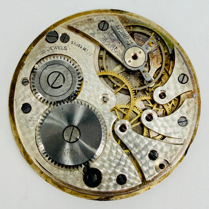 Grosvenor Swiss Pocket Watch Movement 15 Jewels - 39.4mm - Spares Repair