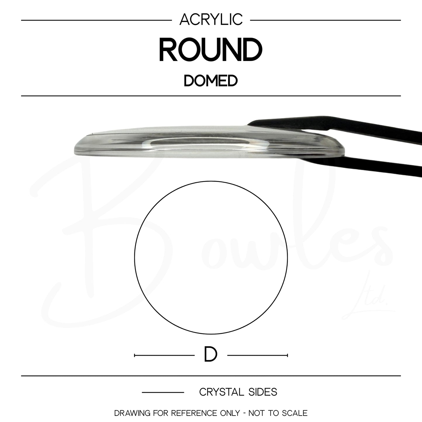 Round - Domed - Acrylic Watch Crystals - Brand New