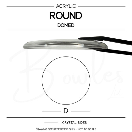 Round - Domed - Acrylic Watch Crystals - Brand New
