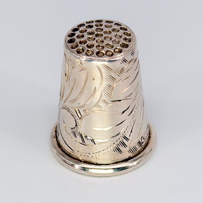 Vintage Sterling Silver Thimble Birmingham 1981 Engraved Floral Design