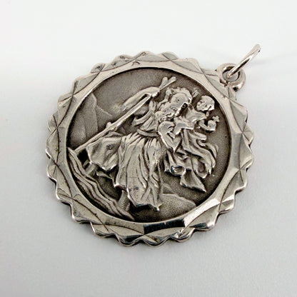 Vintage Sterling Silver St Christopher Pendant – London 1971 – Fred Manshaw Ltd