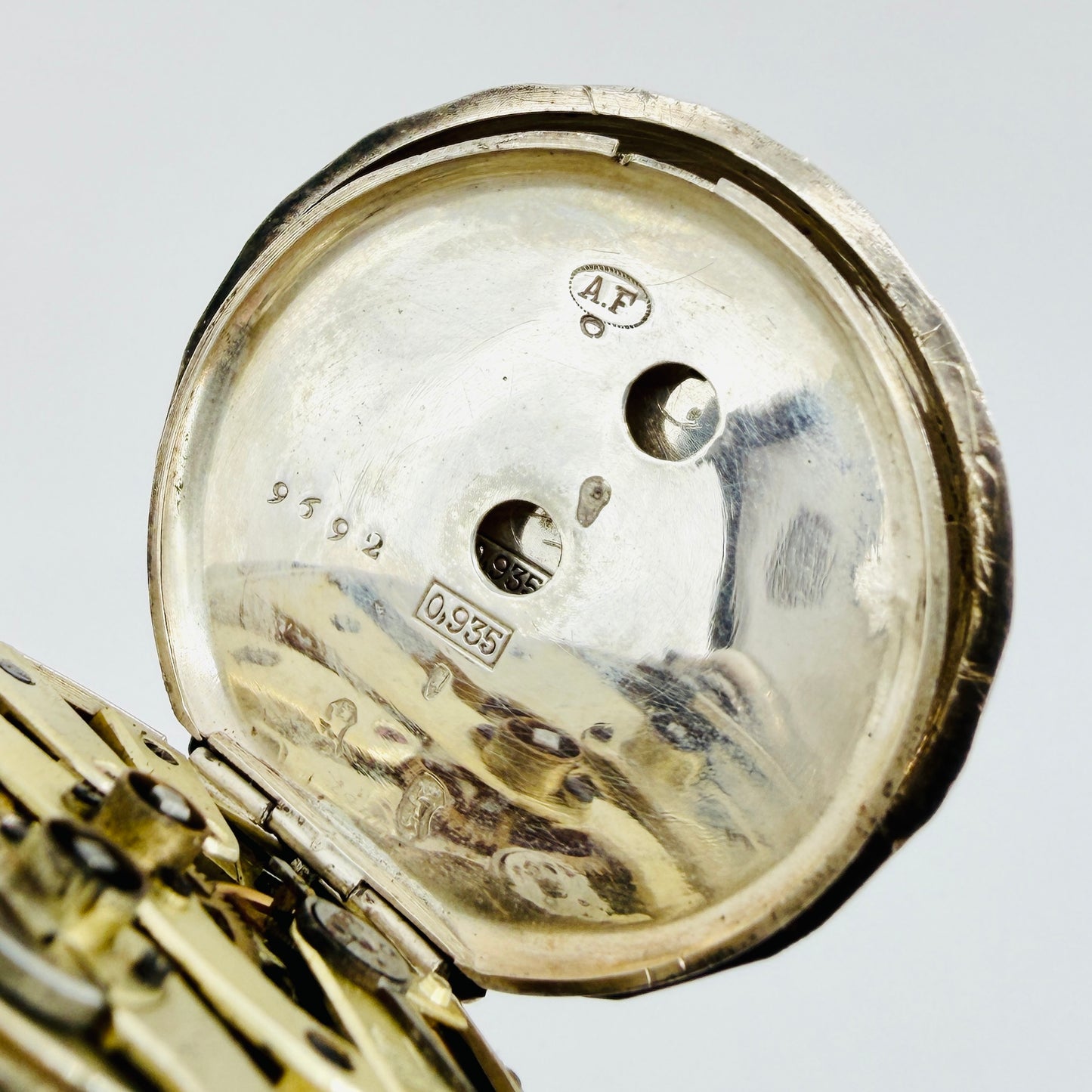 Antique Swiss 935 Silver Pocket Watch - Key Wound - Working