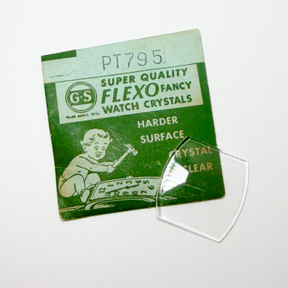 Tonneau / Barrel (PT Series) - Bottom Edges Flat - G-S Flexo Acrylic Watch Crystals - Vintage New Old Stock