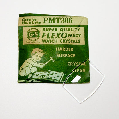 Tonneau / Barrel (PMT Series) - Bottom Edge Curved (Long Sides) - G-S Flexo Acrylic Watch Crystals - Vintage New Old Stock