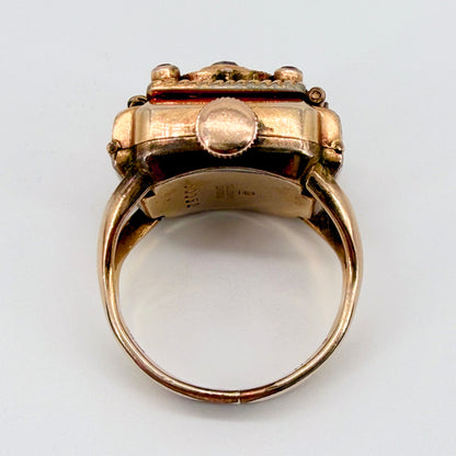 Vintage Sully Gold Plated Ring Watch – AS 976 – 17 Jewels – Working