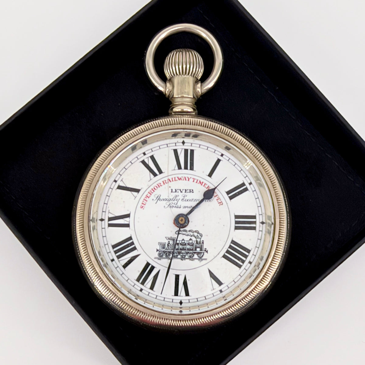 Antique Superior Railway Timekeeper Pocket Watch – Swiss - Working - image 10