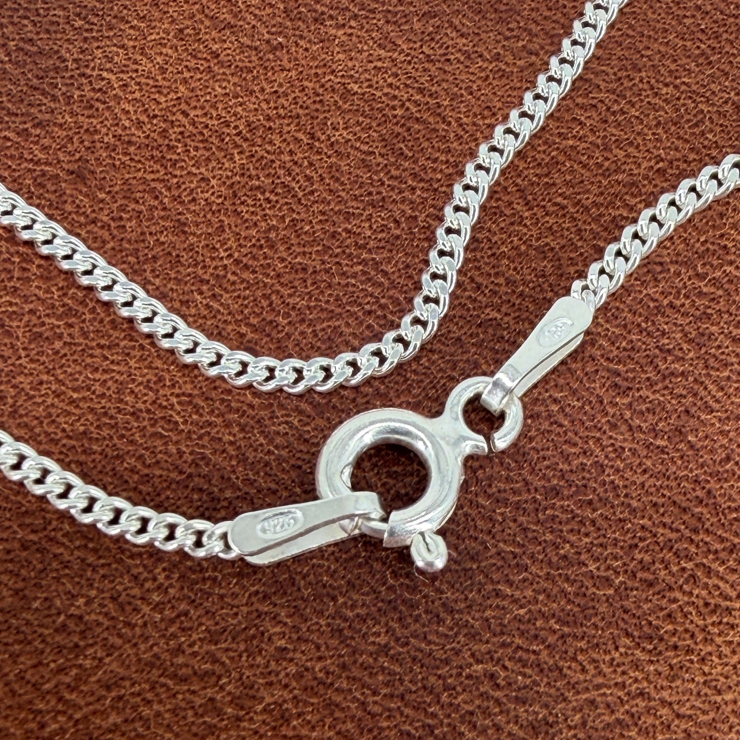 Brand New 925 Sterling Silver Curb Chain Necklace – 16" (40cm)