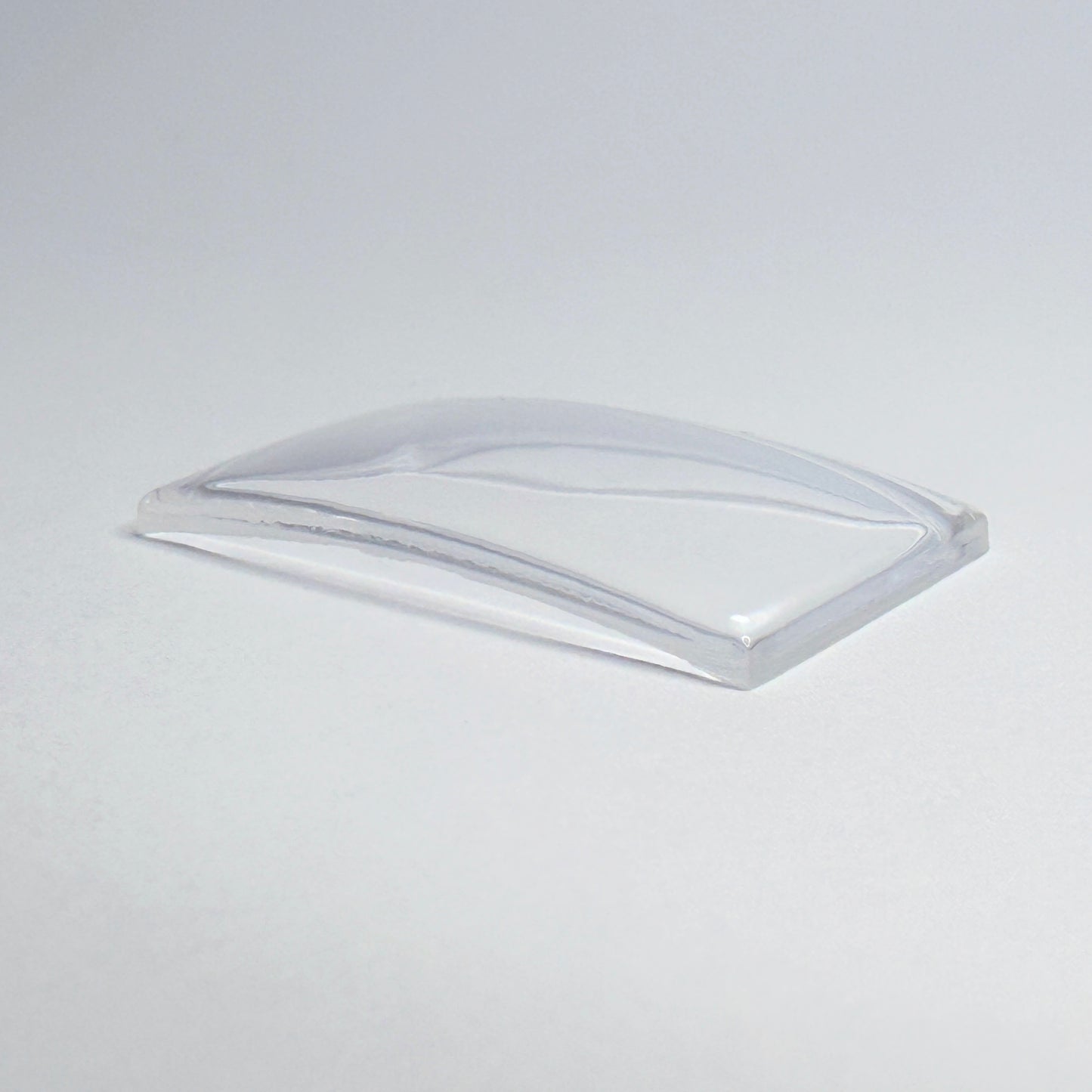 Rectangle - Bottom Edge Curved (Long Sides) - G-S Flexo Acrylic Watch Crystals - Vintage New Old Stock