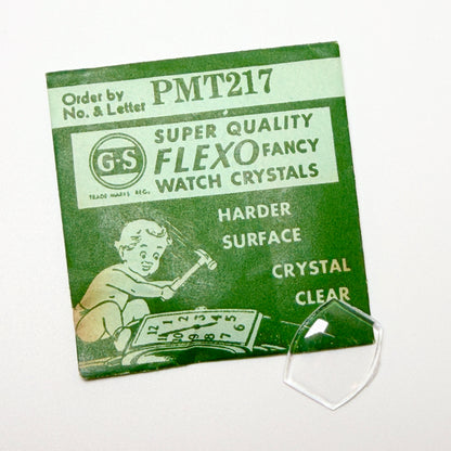 Tonneau / Barrel (PMT Series) - Bottom Edge Curved (Both Sides) - G-S Flexo Acrylic Watch Crystals - Vintage New Old Stock