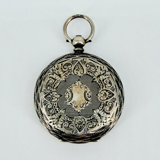 Antique Swiss 935 Silver Pocket Watch - Key Wound - Working