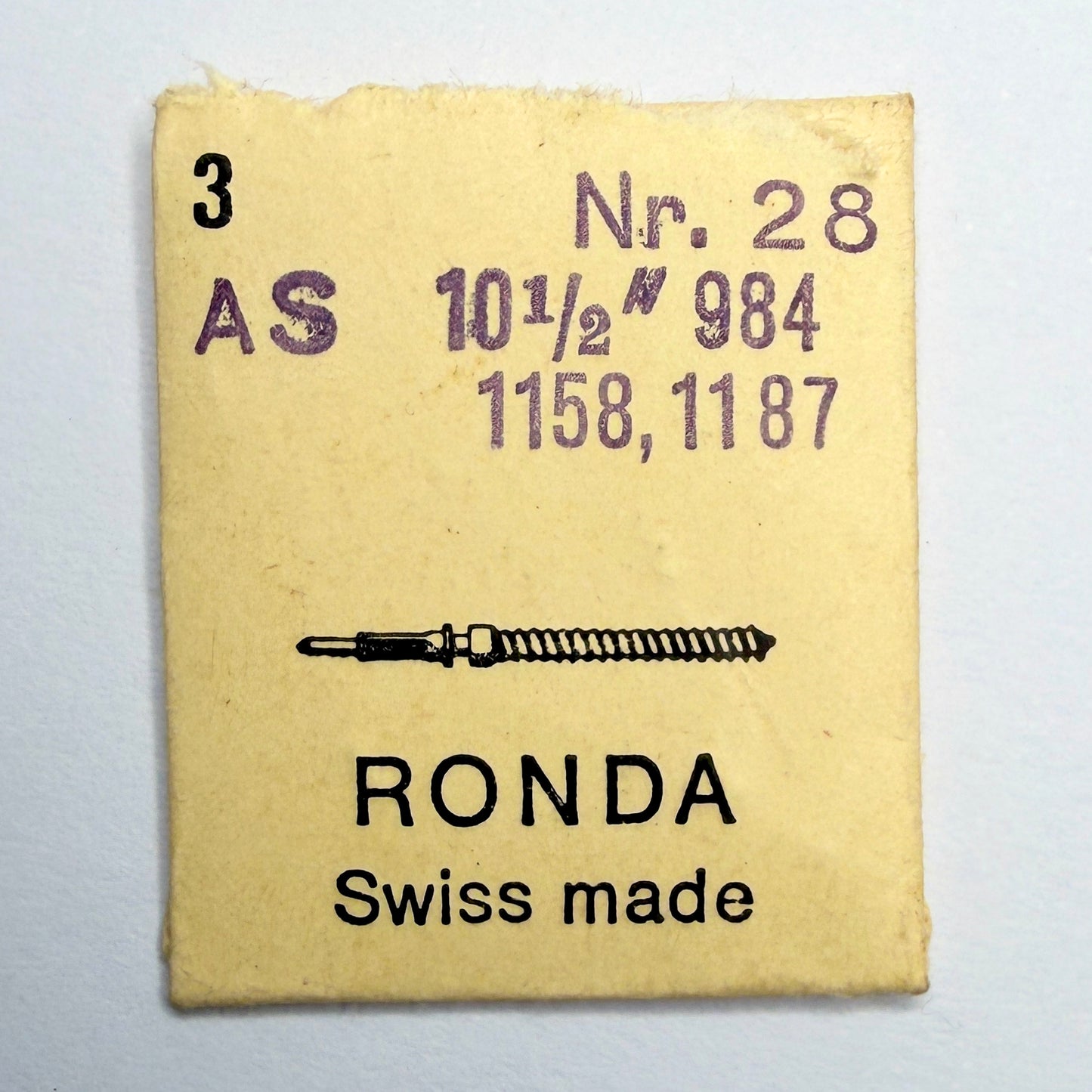 AS 984 / 1158 / 1187 - Winding Stem - Ronda 28