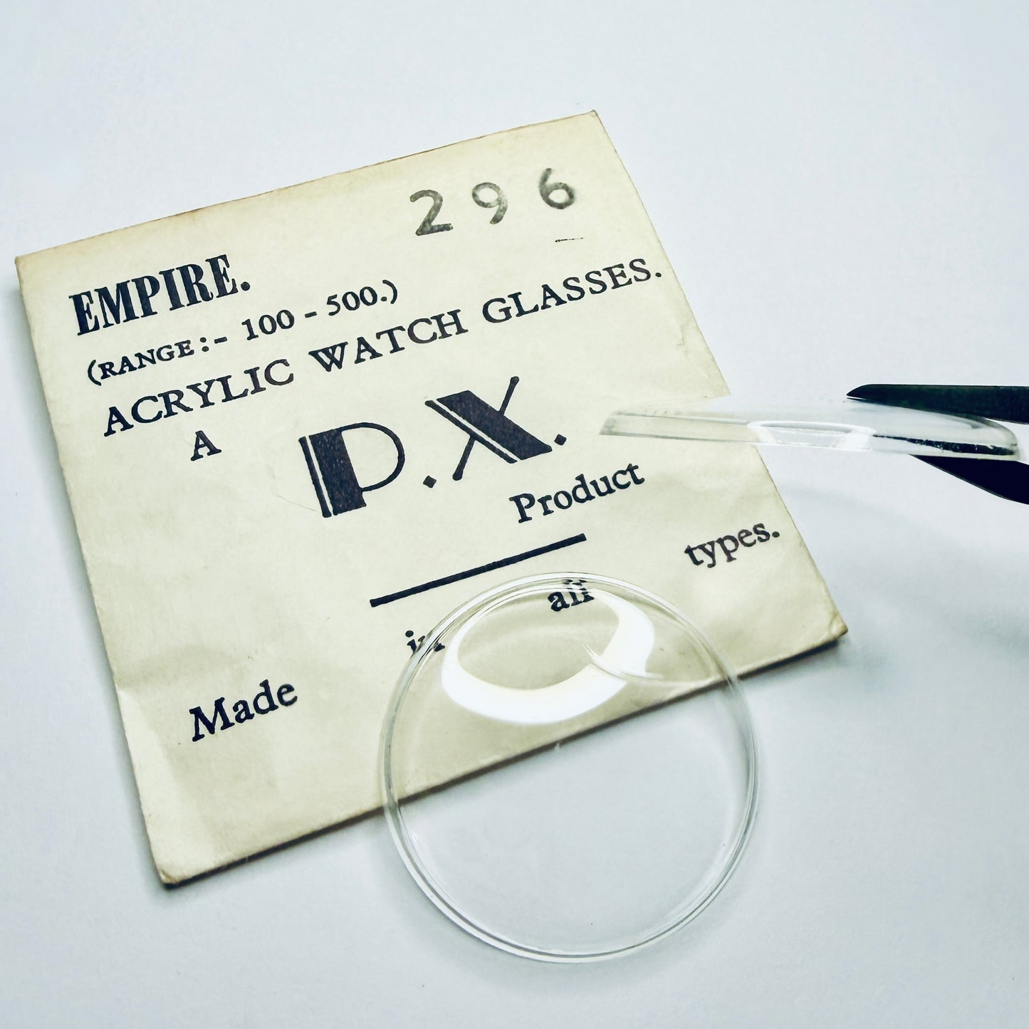 Round - High Domed Pitched Sides (Empire) - P.X. Acrylic Watch Crystals - Vintage New Old Stock