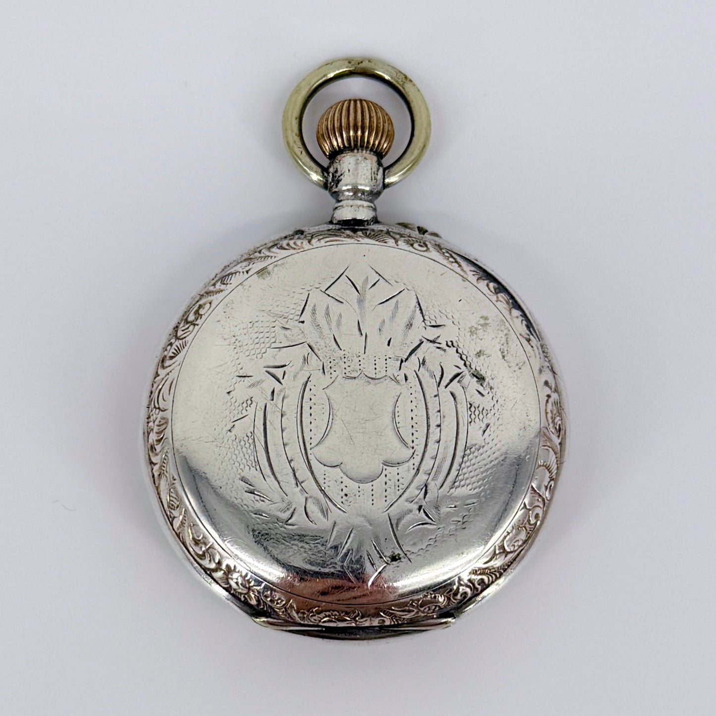 Antique Swiss / German Silver Pocket Watch – 10 Jewels – Working
