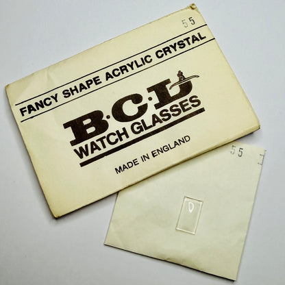 Rectangle - Domed - BCL Acrylic Watch Crystals - Vintage New Old Stock