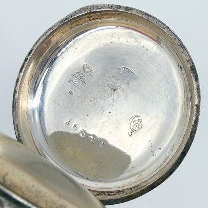 Antique Swiss / German Silver Pocket Watch -  8 Jewels - Working
