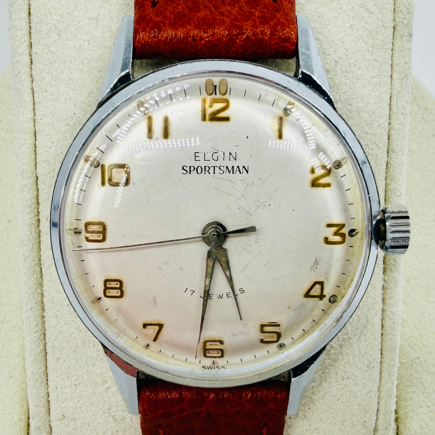 Vintage Elgin Sportsman Wristwatch - 17 Jewels Swiss Made 1960s - Working