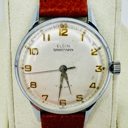 Vintage Elgin Sportsman Wristwatch - 17 Jewels Swiss Made 1960s - Working