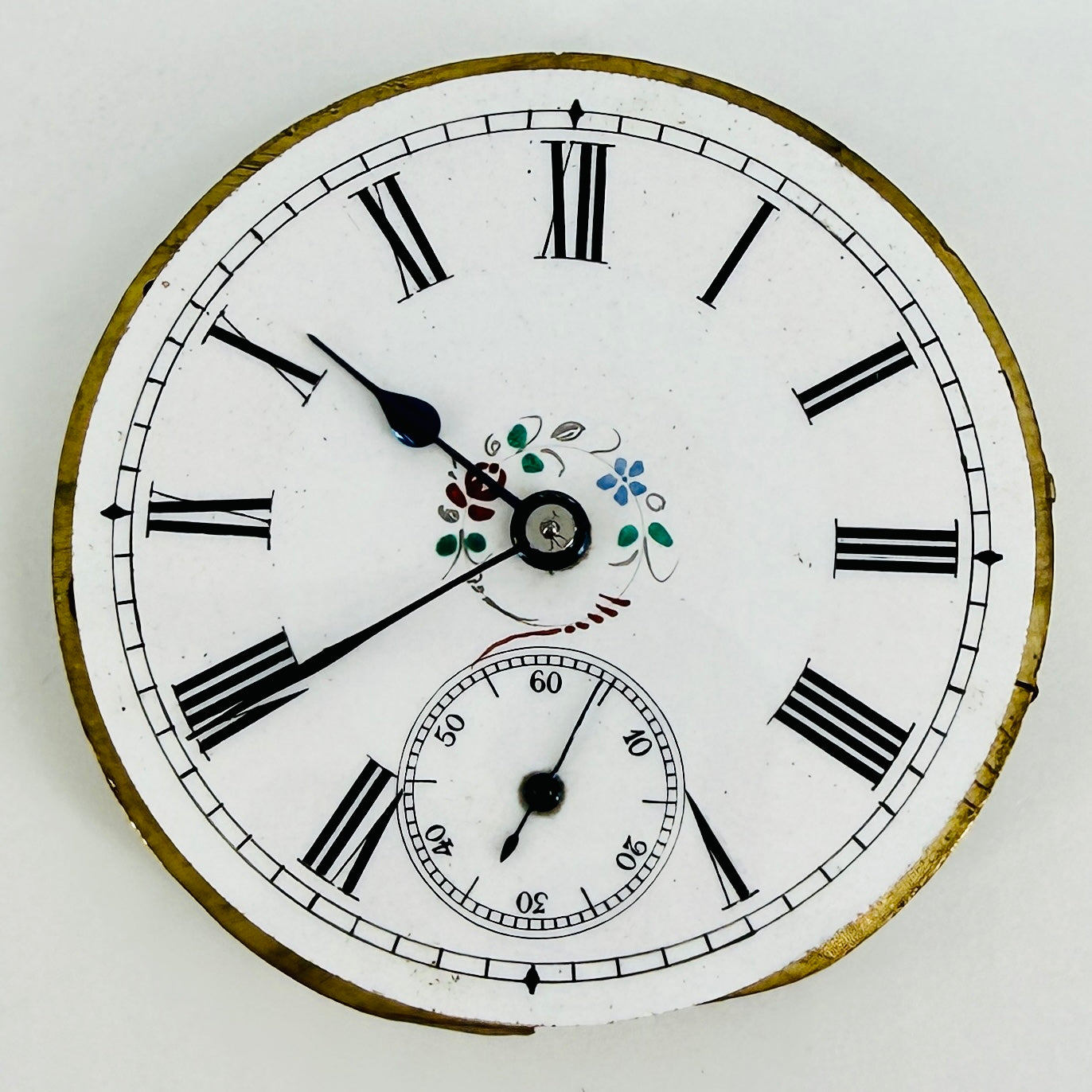 Antique Swiss Pocket Watch Movement - Decorative Dial - 36.4mm - Spares or Repair