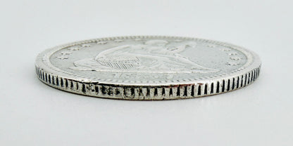 1857 Seated Liberty Quarter Dollar Silver Coin — United States — Antique US Silver Coin