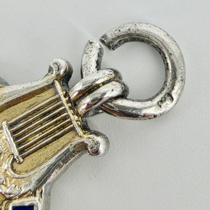 Antique Sterling Silver Enamel Fob Medal – Queen’s Hall Concert - 1906