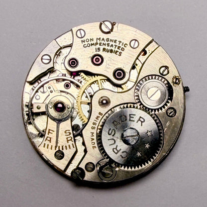 Vintage Crusader Watch Movement – 15 Jewels – Swiss Made – Working