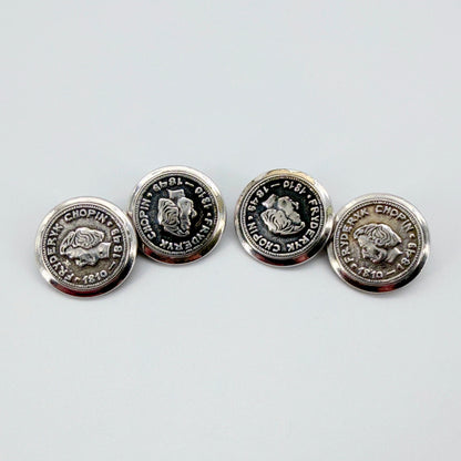 Vintage Polish Silver Fryderyk Chopin Cufflinks - Kraków