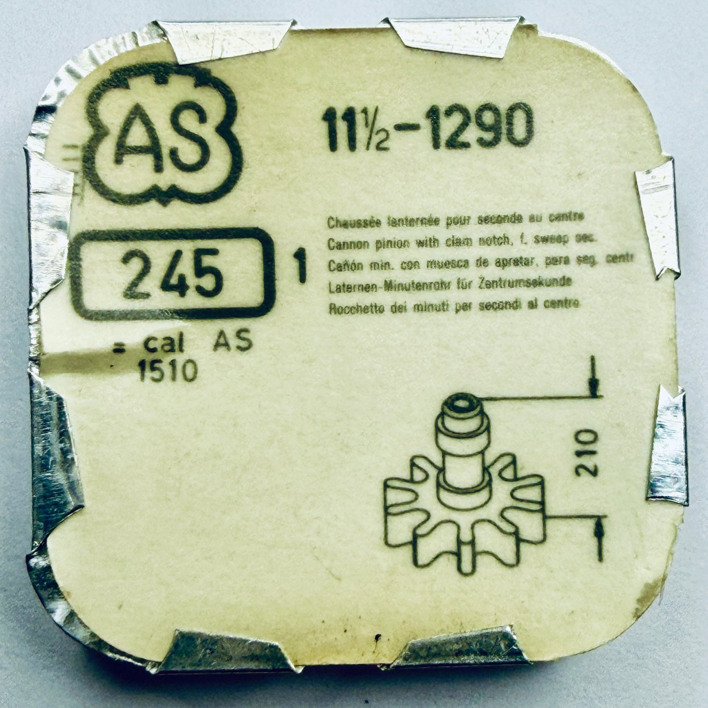 AS 1290 – Cannon Pinion, Height 2.10mm - 245