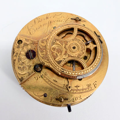 Antique Fusee Pocket Watch Movement - J Barker Easingwould - Spares/Repair
