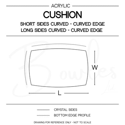 Cushion - Bottom Edge Curved (Both Sides) - G-S Flexo Acrylic Watch Crystals - Vintage New Old Stock