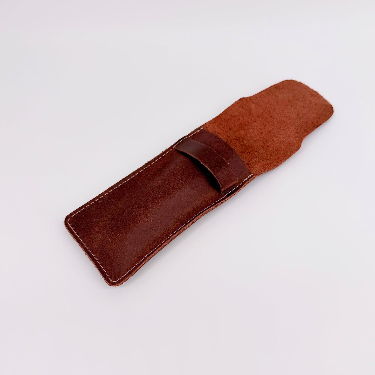 Handmade Genuine Leather Watch Sleeve / Pen Case – Medium Brown Travel Pouch