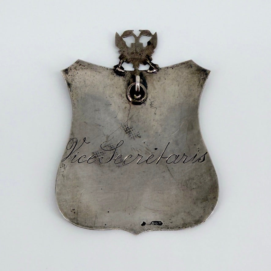 Antique Silver Badge – 'De Adelaar' – Vice Secretaris – c.1888