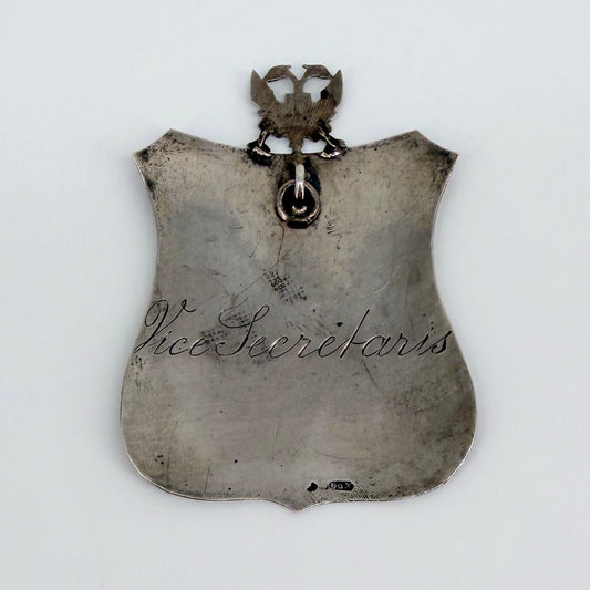Antique Silver Badge – 'De Adelaar' – Vice Secretaris – c.1888