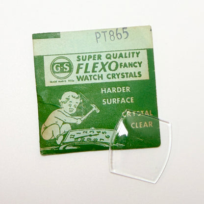 Tonneau / Barrel (PT Series) - Bottom Edges Flat - G-S Flexo Acrylic Watch Crystals - Vintage New Old Stock