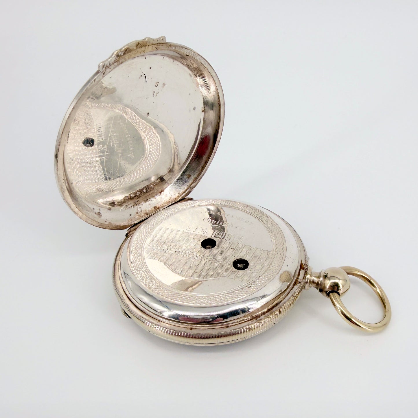 Antique Swiss Key Wound Pocket Watch – Silver Plated Case – Working